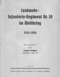 Verlustliste: Landwehr-Infanterie-Regiment Nr. 30