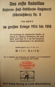 Verlustliste: 1. Bataillon, Reserve-Fuß-Artillerie-Regiment (Rheinisches) Nr. 8