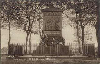 Denkmal der 11 Schill’schen Offiziere, alte Ansichtskarte